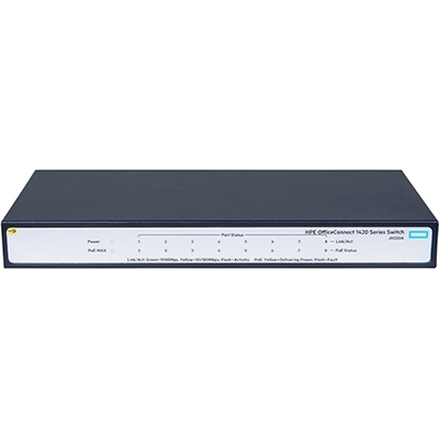 SWITCH HP JH330A 1420 8G POE+ (64W) UNMANAGED 8XRJ45 AUTOSENSING 10/100/1000 POE+ PORTS LIMITED LIFETIME WARRANTY FINO:07/05