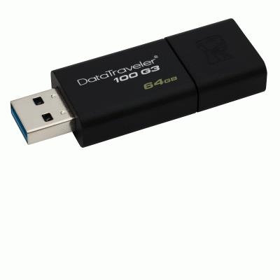 FLASH DRIVE USB3.0  64GB KINGSTON DT100G3/64GB ''DATATRAVELER'' NERO