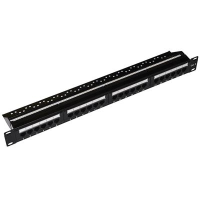 RACK19'' LINK PATCH PANEL 24P LKP624U NON SCHERMATO UTP - 8POLI RJ45 X RETI CAT. 6 NERO -