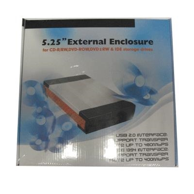 BOX EST. X DRIVE 5.25'' ICB5A CD-R/RW/DVD USB+IEEE1394A 2.0 ALLUMINIO/SILVER