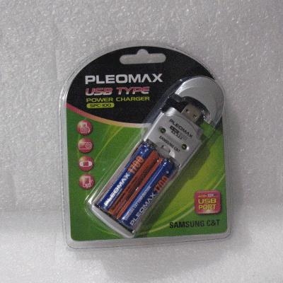 CARICABATTERIE AA/AAA X2 DA USB PLEOMAX SPC-100/1700 +2 BATT. AA 1700MAH NI-MH