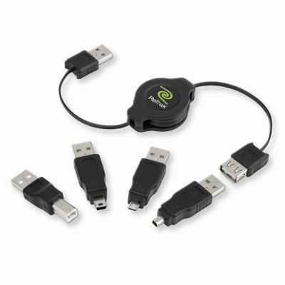 CAVO USB CON ADATTATORE INTERCAMBIABILE RETRATTILE EUCABLERU2M  RETRAK 0181204000390