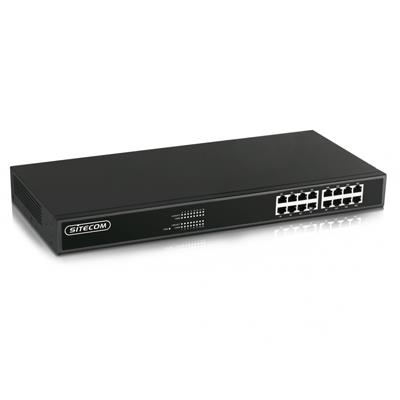 SWITCH 16P LAN GIGABIT  SITECOM LN-142B MOD. FORBUSINESS - DESKTOP, MONTABILE SU RACK - GARANZIA 10 ANNI