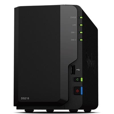 NAS SYNOLOGY DS218 X 2HD 3.5/2.5''SATA2/3>NO HD<CPU QUADCORE-DDR4 2GBE-1P GIGA-3P USB-1P ESATA-1 SLOT SD-SUPP.20 TEL.-GAR.2 AN.