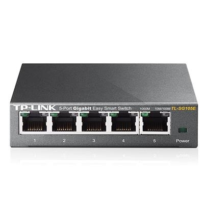 SWITCH 5P LAN GIGABIT TP-LINK TL-SG105E EASY SMART IGMP SNOOPING,MTU/PORT/TAG-BASED VLAN QOS -GARANZIA A VITA