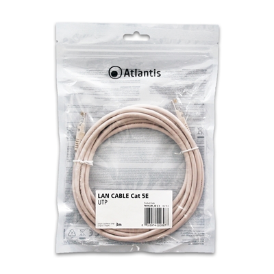 CAVO RETE CAT.5E-UTP (CAVO PATCH) ATLANTIS P019-LAN_5E-U-3 - 3MT