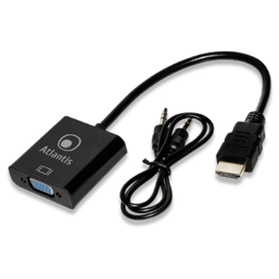 ADATTATORE HDMI VGA CM.20 ATLANTIS A04-HDMI_VGA CON AUDIO ANALOGICO - RISOL.1920X1080@64HZ