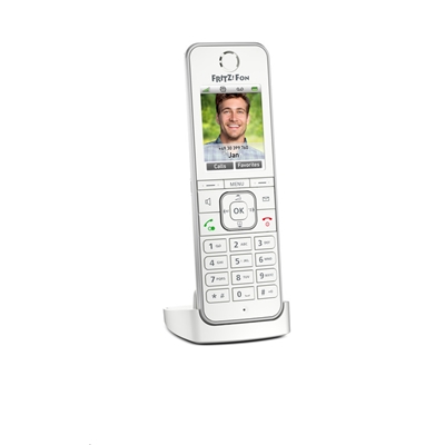 TELEFONO WIRELESS VOIP AVM FRITZ! FON C6 BIANCO- ID CHIAMATA - VIVAVOCE - SEGRET.TELEFONICA - EAN:4023125028755