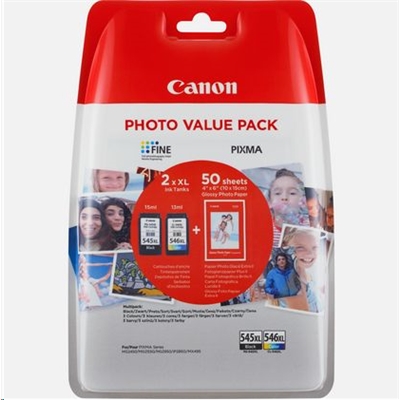 MULTIPACK CANON  PG-545XL + CL-546XL + 50FG GP501 8286B006 X PIXMA MG2450/MG2550