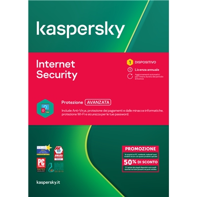 KASPERSKY BOX INTERNET SECURITY -- 1 DISPOSITIVO ATTACH (KL1939T5AFS-20SATT) FINO:30/06