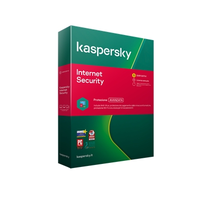 KASPERSKY BOX INTERNET SECURITY 2020 -- 5 DISPOSITIVI (KL1939T5EFS-20SLIM) FINO:30/06