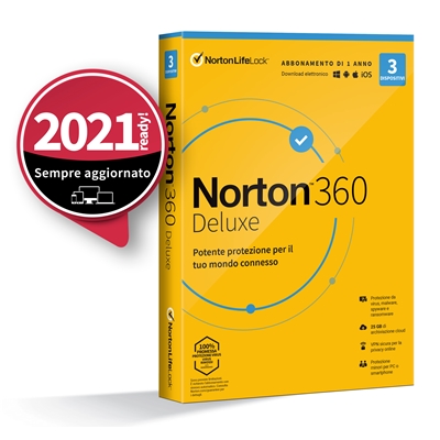 NORTON BOX 360 DELUXE -- 3 DISPOSITIVI (21397693) - 25GB BACKUP FINO:27/05