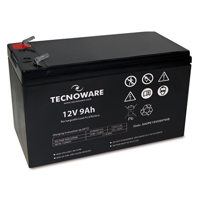 BATTERIA X UPS/ANTIFURTI/ETC. 12V  9.0AH TECNOWARE - EACPE12V09ATWB - CM. 151X65X94+5 (LXPXH) ERMETICA AL PIOMBO