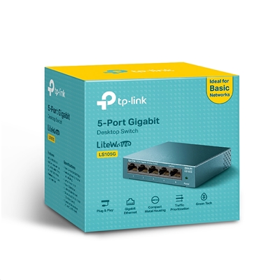 SWITCH 5P LAN GIGABIT TP-LINK LS105G STEEL CASE - GARANZIA 3 ANNI